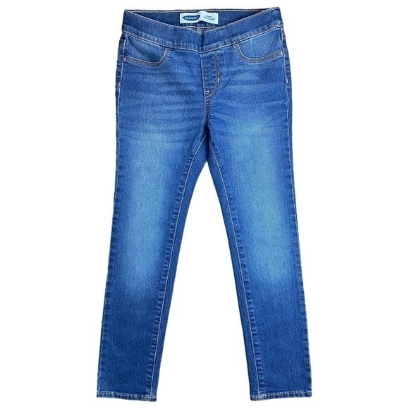 3/$15 Old Navy Built In Tough Classic Blue Skinny Jeans Size (M)8 - Picture 1 of 6